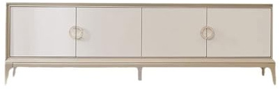 IMEITE Entertainment Center Simple White Solid Wood TV Cabinet Living Room Stylish Champagne Color Tv Stands For Living Room