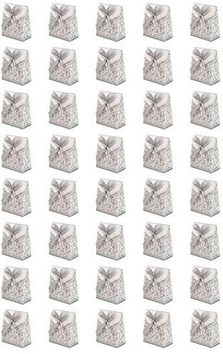 40 Sets Silver Gift Boxes Bow Decoration DIY Gift Boxes Fashionable Style Birthday Gift Bags Glitter Box for Christmas