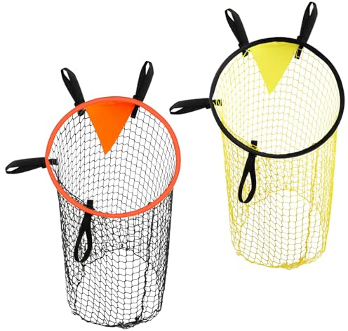 Samlonge 2 Stück Fußballtor Zielnetz, 45 x 60cm Fußballtor Kinder, Fußball Training, Target Tor für Schießgenauigkeit Verbesserung, Fussball Zubehör für Kinder, Erwachsene (Gelb + Orange)