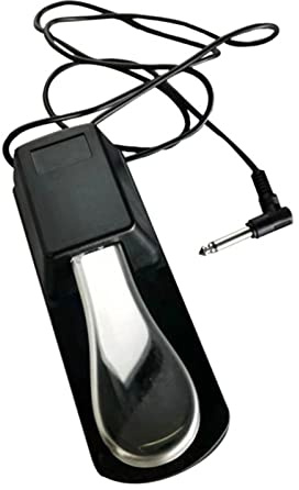 Sustain Pedal, universel zweipoliges Schalter Klavierpedal rutschfest für Digitale Klavier, Elektronische Orgel, silberfarben