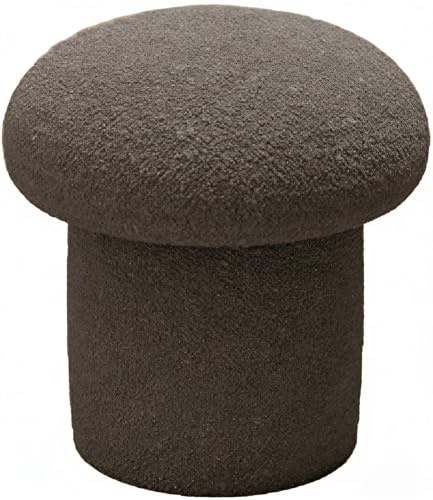 Mushroom Shaped Creativitys Solids Wooden Stool, Wood Plant Stand Indoor Step Stool For Living Room Bathroom Kitchen Office(Dark-Gray/L)