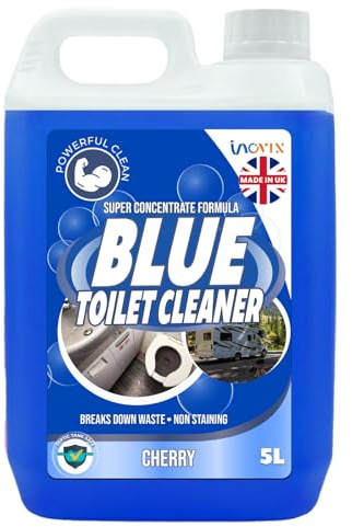 Inovix® Caravan Toilet Chemicals | Blue 5L Chemical Toilet Fluid | Eco-Friendly Toilet Bowl Cleaners | Caravan Toilet Fluid Formaldehyde Free Rinse Cleaner Formula for Camping Boating