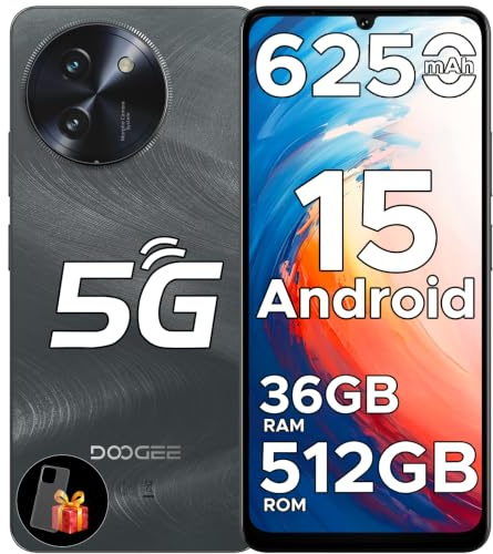 DOOGEESmart Note 59 Pro+ 5G Mobile Phones, Android 15 Smartphone-Gemini AI, 36GB+512GB/2TB Android Phones, SIM Free Mobile Phone Unlocked, 120Hz 6.75, 6250mAh, 50MP+8MP, Fingerprint/Face ID/OTG/NFC