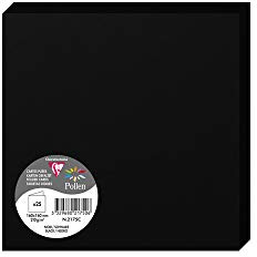 Clairefontaine 2175C Packung (mit 25 Doppelkarten Pollen, Gefaltet, 160 x 160mm) 210g, Schwarz