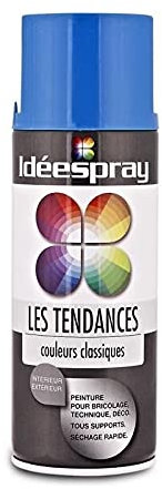 SINTO - Bombe Peinture Idéespray Les tendances - Bleu Azur Brillant - Aérosol 400 ml