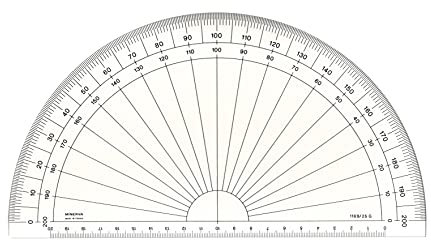 MINERVA Halbkreis Winkelmesser, Gon 200, 25 cm, transparent