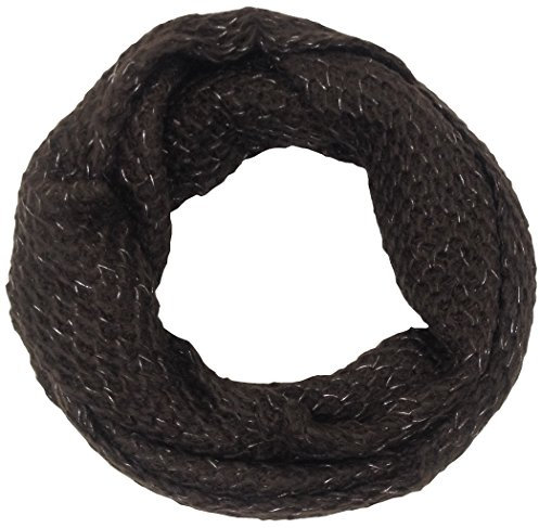 Vexcon Damen Loop Schal Schlauchschal Rundschal, Grobstrick in Patentmuster, trendy mit Glitzer Lurex