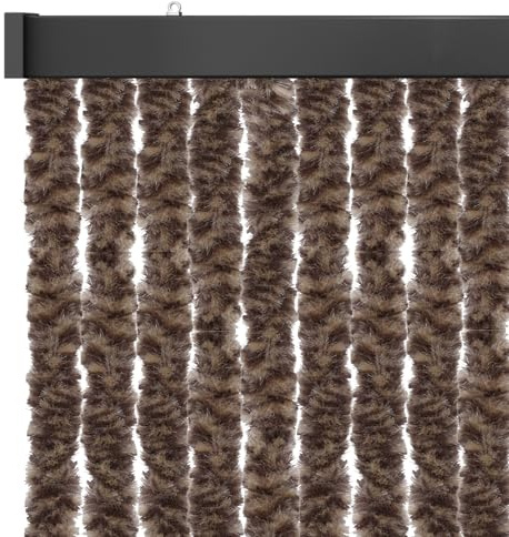 Arsvita Flauschvorhang 90x220cm (Rot-Weiß), Perfekter Insekten- und Sichtschutz für Ihre Balkon- und Terrassentür, viele Farben