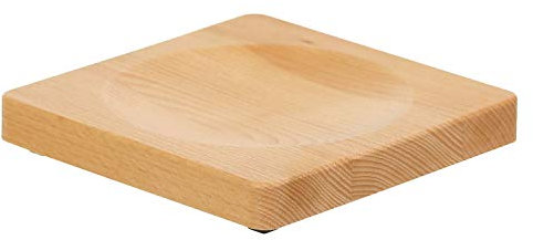 Bütic - Tagliere e coltello per erbe aromatiche in faggio, singolarmente o in set, rettangolare, 20 x 20 x 2,5 cm