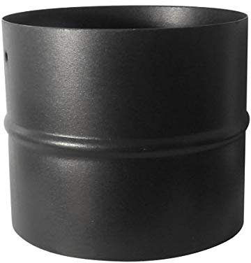 Raccord émail noir mat mâle-mâle Ø125 13cm