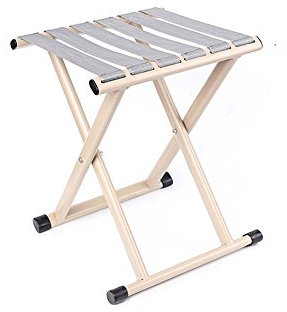 Folding chairs Gepolsterter tragbarer Klapphocker/Klappbarer tragbarer Maza Hocker/Kleiner Klappstuhl für Außenbereich/klein / mittelgroß/groß (Farbe : Beige, größe : 30 * 27.5 * 38.5cm)