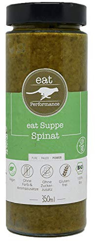 eat Performance® Spinat Suppe (350ml) - 100% Bio, Vegan & Paleo I Frei von Konservierungsstoffen & anderen Zusätzen