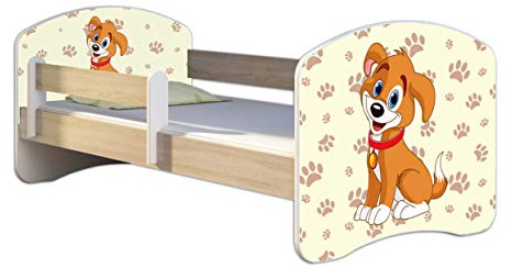 ACMA Lit Enfant Junior Sommier à Lattes Matelas Gratuite CHÊNE Sonoma II (11 Petit Chien, 140 x 70 cm)