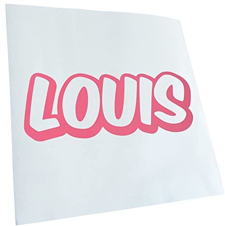 Kiwistar - Autoaufkleber - Hellrosa - 60x22cm - Louis Vorname Jungen Sticker - Heckscheibe Auto Aufkleber wetterfest für Kfz LKW Mofa Truck - Sticker außen selbstklebend Tuning Zubehör für Fenster