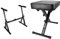 Rockjam Z-Frame Heavy Duty Keyboard Stand for Digital & Pianos & RJKBB100 Premium Adjustable Padded Keyboard Bench or Digital Piano Stool with lessons