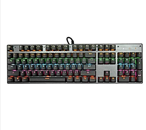 Stsmcl Keyboard Metal Light Either Machine Mechanical Keyboard Green Shaft 104 Key Nine Species of Light Effect Adjustable