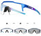 KAPVOE Photochromatische Selbsttönend Fahrradbrille TR90 Rahmen für Herren Damen Klar Sportsonnenbrille Sport Radfahren MTB Radbrille Fahren Sportbrille Baseball Laufen klar Blau 06