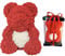 Orso di Rose rosse e cuore bianco Orsetto di Rose, già confezionato regalo, Unico con Nastro Rosso, orsacchiotto