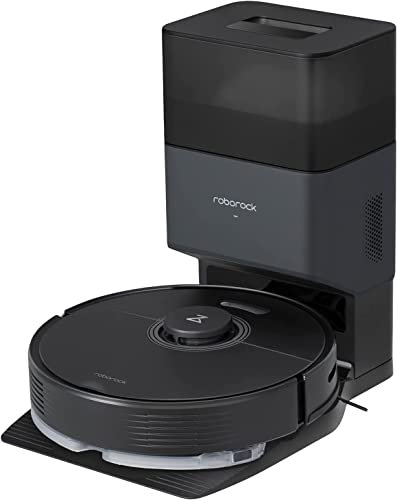 roborock Q7 Max+ Aspirateur Robot Laveur 4200 Pa avec Station de Vidange Automatique 2,5 L Robot Aspirateur à Navigation Lidar Cartographie WiFi/Alexa/APP, Mise à Niveau du S5 Max (Noir)