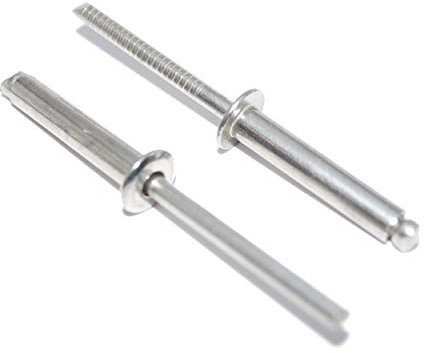 Rivetti ciechi, 6 x 25 mm, 40 pezzi, in acciaio inox A2 (V2A) con testa piatta, forma A, rivetti a pop, DIN 7337 - ISO 15983