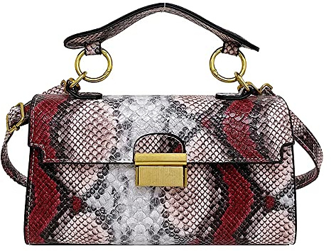 Coolives Damen Kleine Umhängetasche mit Krokodilledermuster Mini Handtasche aus PU-Leder Clutches Damentasche Mode Tasche Schultertasche Schultergurttasche für Frauen Elegante Damenhandtasche