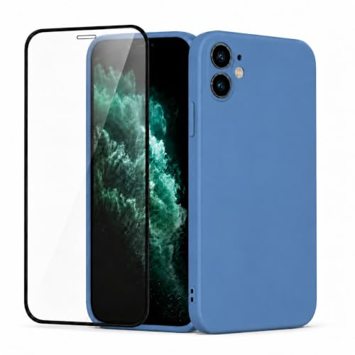 ameego Premium Liquid Silicone Case Compatible with iPhone 11, Soft Microfibre Lining, Shockproof Protective Cover, Wireless Charging Compatible (Blue)