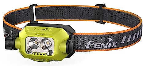 fenix WH23R Wiederaufladbare Leichte Arbeits-/Industrie-Stirnlampe | 600 Lumen | 100 m | 150 Stunden Max | Gestenerkennung Ein/Aus | Drehschalter | 2000mAh Akku | IP66