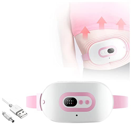Samnuerly Elektrisches Menstruations-Heizkissen mit 3 Vibrationsmassagemodi zur Linderung von Rücken- oder Bauchschmerzen bei Frauen oder Mädchen während der Menstruation
