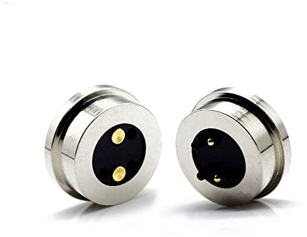 1Pair 1/2/3/4/5Pin Spring-Loaded Magnetic Pogo Pin Connector, 13.5mm Male and Female DC Power Charge Probe Magnet Charging Connector (2Pin)