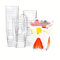 Square Cups with Lids - 6 oz - 10 Pack Clear Plastic Reusable Dessert Cups for Weddings, Birthday Parties, Dessert Pudding, Fruit Salad etc. - Food Presentation with Protection - BPA Free
