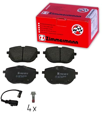 ZIMMERMANN 26268.180.2 Bremsbelagsatz Bremsbeläge Vorne mit Verschleißwarnkontakt Foto entspricht Lieferumfang mit Feder mit Gleitblech Kompatibel mit VW Multivan VI SGF, SGM, SGN
