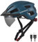 Lixada Fahrradhelm mit Licht und Rücklicht - Klappbarer Stadthelm mit Visier für Damen und Herren (54-62cm, Blau)