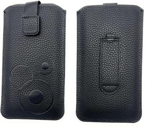 Handy Tasche Schutz Hülle Etui Slim Case Sleeve Gürteltasche mit Klettverschluss schwarz für Olympia Bella/Nokia 3210 4G / Nokia 105 (2023) / Nokia 110 4G (2023)