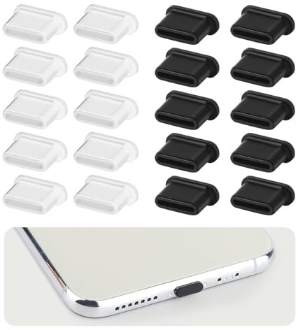 UKOFEW USB C Staubschutz Stöpsel,20 Stück Handy USB C Schutz Staubstecker,USB C Schutzkappe für Smartphone Tablet und Andere mit USB Typ C geräte