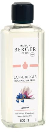 Maison Berger - Liliflora - Recharge Huile Parfumée Prête à l'Emploi pour Lampe Berger - Purifie et Désodorise l'Air - Diffusion Longue Durée (500ml) - Fabriqué en France