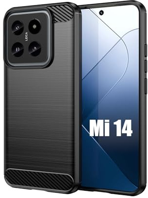 betterfon Carbon Handyhülle kompatibel mit Xiaomi 14 | Smartphone Case aus TPU-Silikon | Schwarz