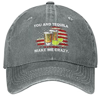 Tequila-Mütze „You and Tequila Make Me Crazy für Herren, Baseballkappe, Vintage-Mütze