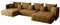 KP-Meble - Ecksofa mit Schlaffunktion - Gona U - Schlafsofa 346 x 188 cm - T30-Schaumstoff - Automatisches Zusammenklappen für einfaches Entfalten - 346x188x93cm - Monolith 48 (Mustard)