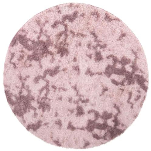 vidaXL Tapis Shaggy à Poils Longs Rose poudré 120x120 cm Polyester, Tapis, Tapis de Chambre, Tapis Moderne, Tapis de Salon, Tapis Moelleux, Tapis Rond