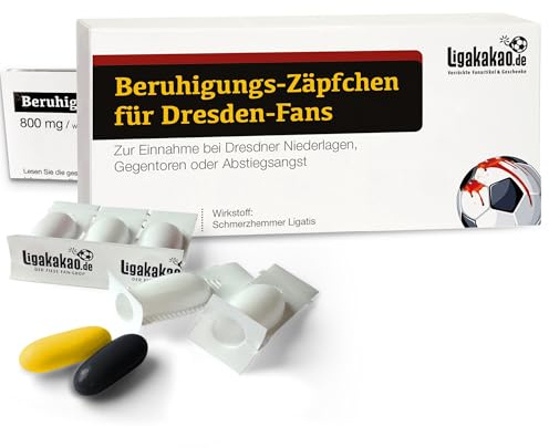 Dresden Fanartikel BERUHIGUNGS-ZÄPFCHEN® für Dresden Fans - Bei Niederlagen, Gegentoren und Abstiegsanst - Dresden Fußball Männer Geschenke Freund Vater Bruder Überraschung Scherzgeschenk