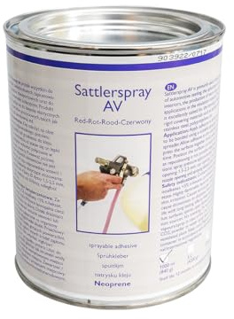 Planenscout Saba Sattlerspray AV Kontaktkleber für Leder, Textilien, Himmelstoff, Edelstahl Spritz-Kleber 1000ml