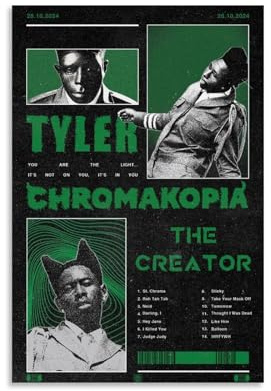 Kobueo Tyler Poster Music Rapper Singer Vintage Collage Für Zimmer, Ästhetische Leinwand-Wandkunst, Schlafzimmer-Dekor Poster 12x18inch(30x45cm)