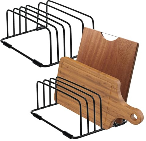 2 Stück Schneidebrett Halter Organizer für küchenschränke Tellerhalter schublade mit 5 Schlitze Topfdeckelhalter Löffelablage Küche Organizer für Topfdeckel Schneidebrett und Backgeschirrhalter