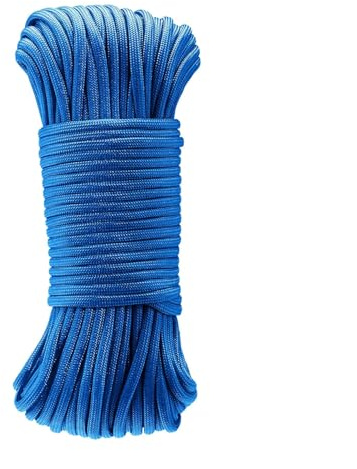 Zodazoqa 550 Paracord 4mm100FT, Heavy-Duty Strong Rope Parachute Cord,Blue | Nylon, High Strength, Parachute Cord, 5/32 in x 100 ft (4mm x 30m), Outdoor Camping Gear Tent Rope