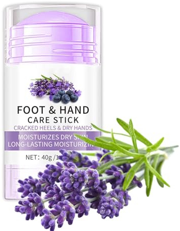 Lavendel Fußcreme, Anti Riss Fußpflege, Strafft die Haut, Intensive Feuchtigkeit und Macht die Haut Weich, Leicht Aufzutragen, Tragbarer Stick, für Männer und Frauen (1)