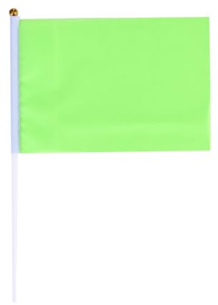 Angoily 100 Bandiere Sventolanti a Mano Quadrate 14X21 CM in Poliestere Verde Leggere Resistenti per Decorazioni Feste ed Eventi Portatili