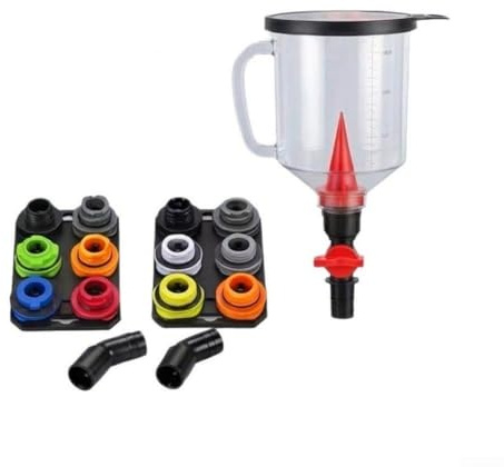 Sawhamale Kit de Embudo magnético de Aceite de Motor de 18 Piezas, Kit de Embudo de Aceite de Motor, Juego de Embudo de Aceite de Motor con Caja de Almacenamiento organizada para cortacésped y