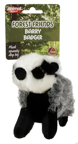 Animal Instincts Forest Friends Barry Badger Plush Dog Toy, Small | Super Soft, Squeaky, Fetch & Retrieve Toy, Premium Quality Fabric