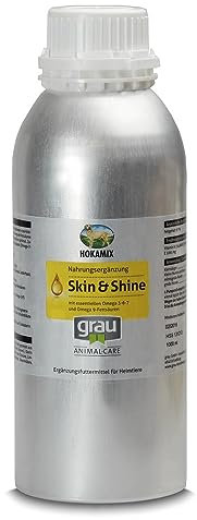 GRAU - das Original - HOKAMIX30 Skin&Shine, hochwertiges Öl für Haut & Fell, wichtige Omega 3 und Omega 6 - Fettsäuren 1er Pack (1 x 1 L), Ergänzungsfuttermittel für Hunde & Katzen