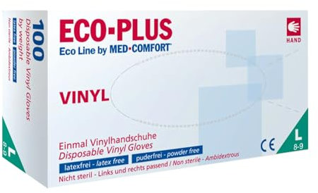 AMPRI Vinylhandschuhe, weiß, Größe M, puderfrei, Eco-Plus: Vinyl Einweghandschuhe & Schutzhandschuhe als PSA kaufen.
